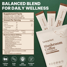 Café aux champignons SereneRoot dans un environnement de travail