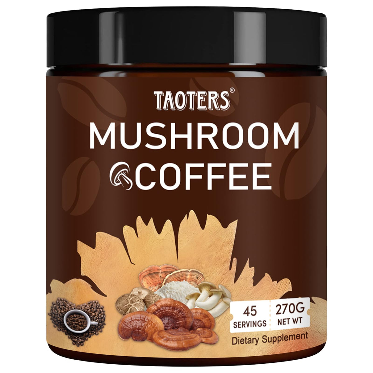 Café aux Champignons TAOTERS 270g vue de face avec emballage