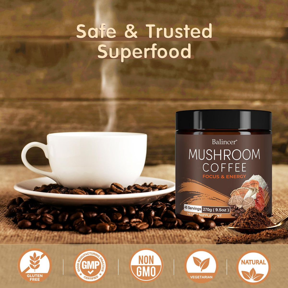 Café Champignon Balincer 331g avec lait de coco