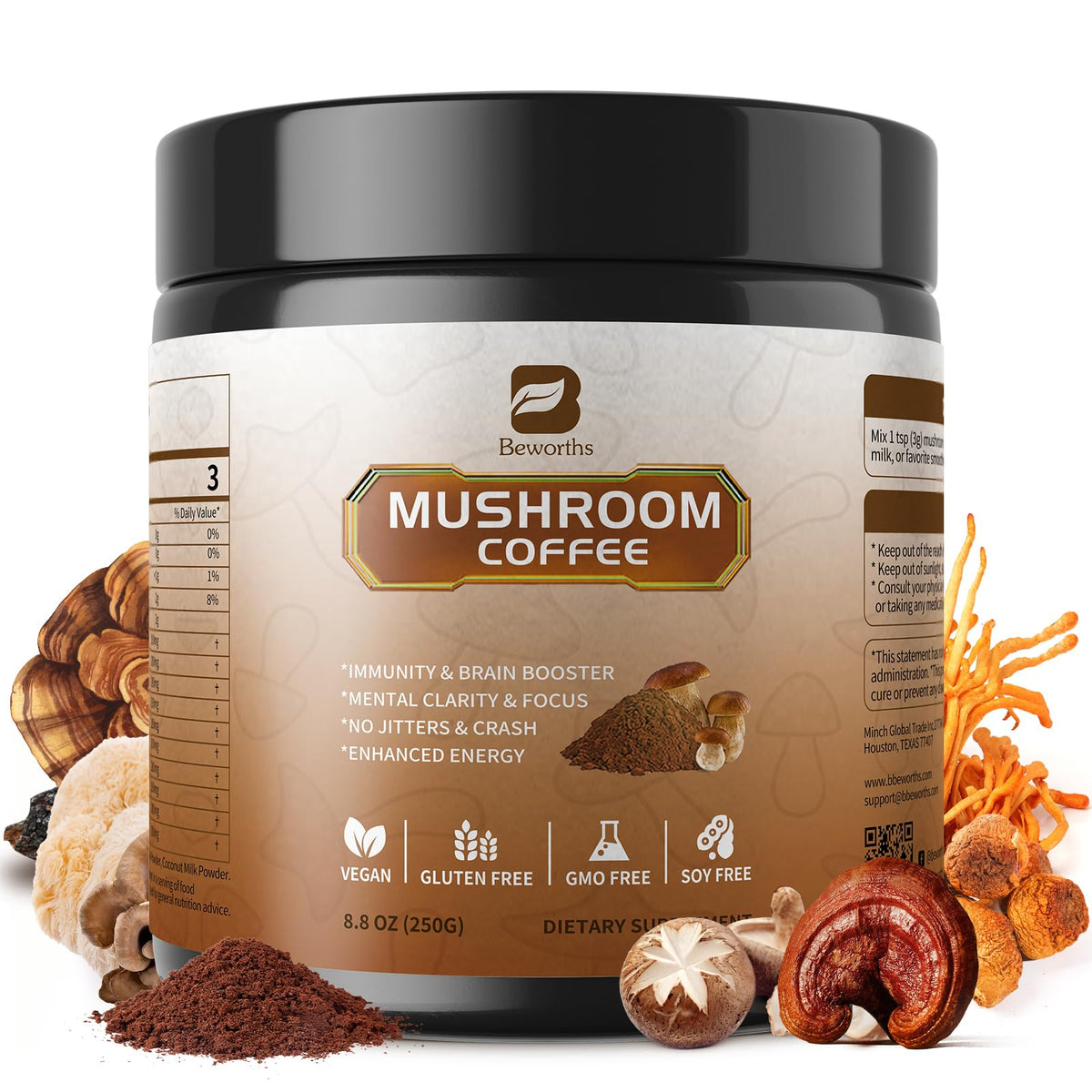 Café de champignon B BEWORTHS 10 en 1, vue de face