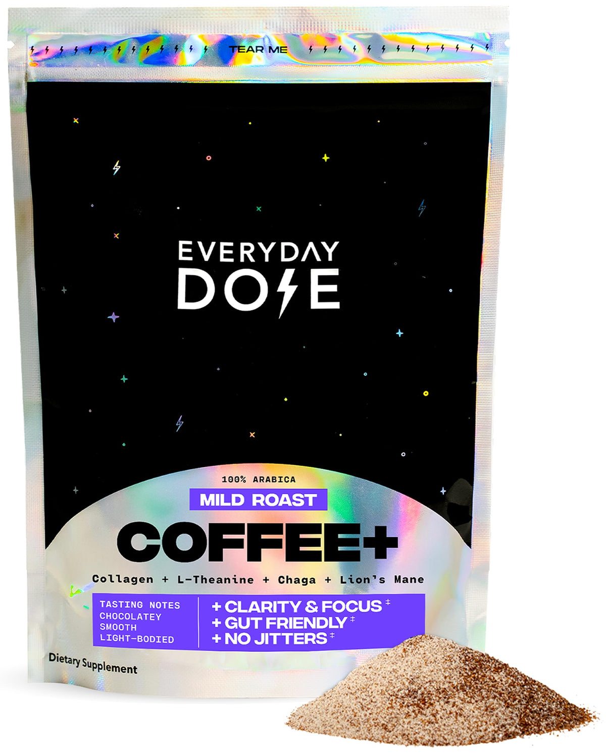 Café de champignons Everyday Dose en poudre 222g vue avant