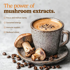 Café de champignons MATCHA DNA préparé dans une tasse