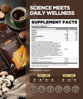 Café HealthyVi sur une table avec des accessoires