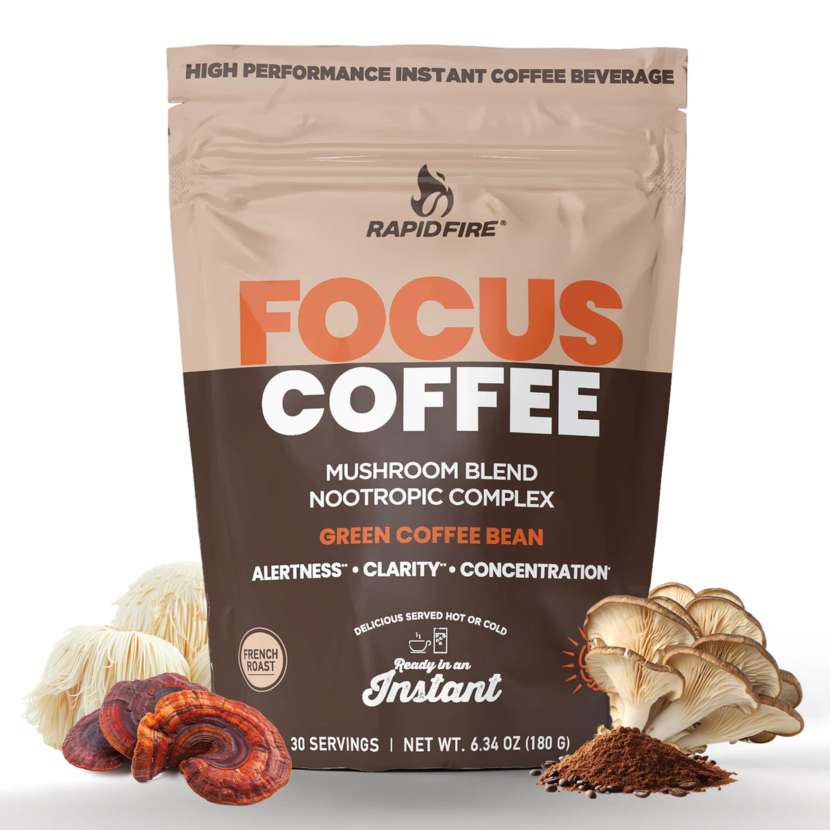 Café Instantané aux Champignons Focus Rapid Fire 190g vue avant