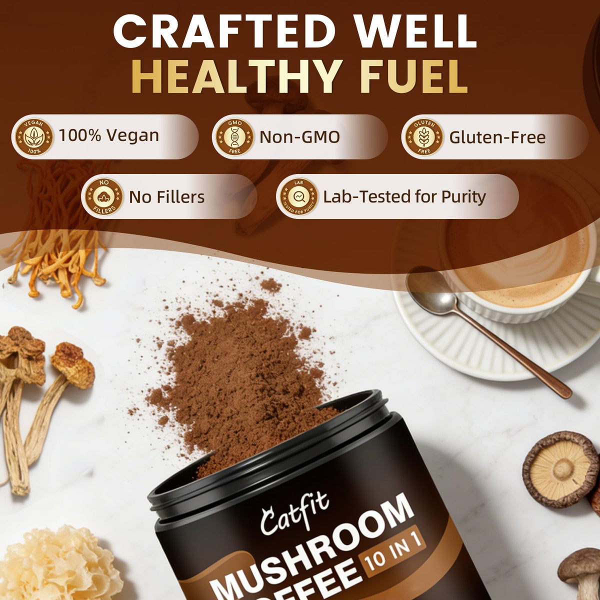 Café instantané Catfit dans un smoothie