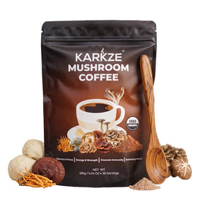 Café instantané karkze aux champignons bio, sachet avant