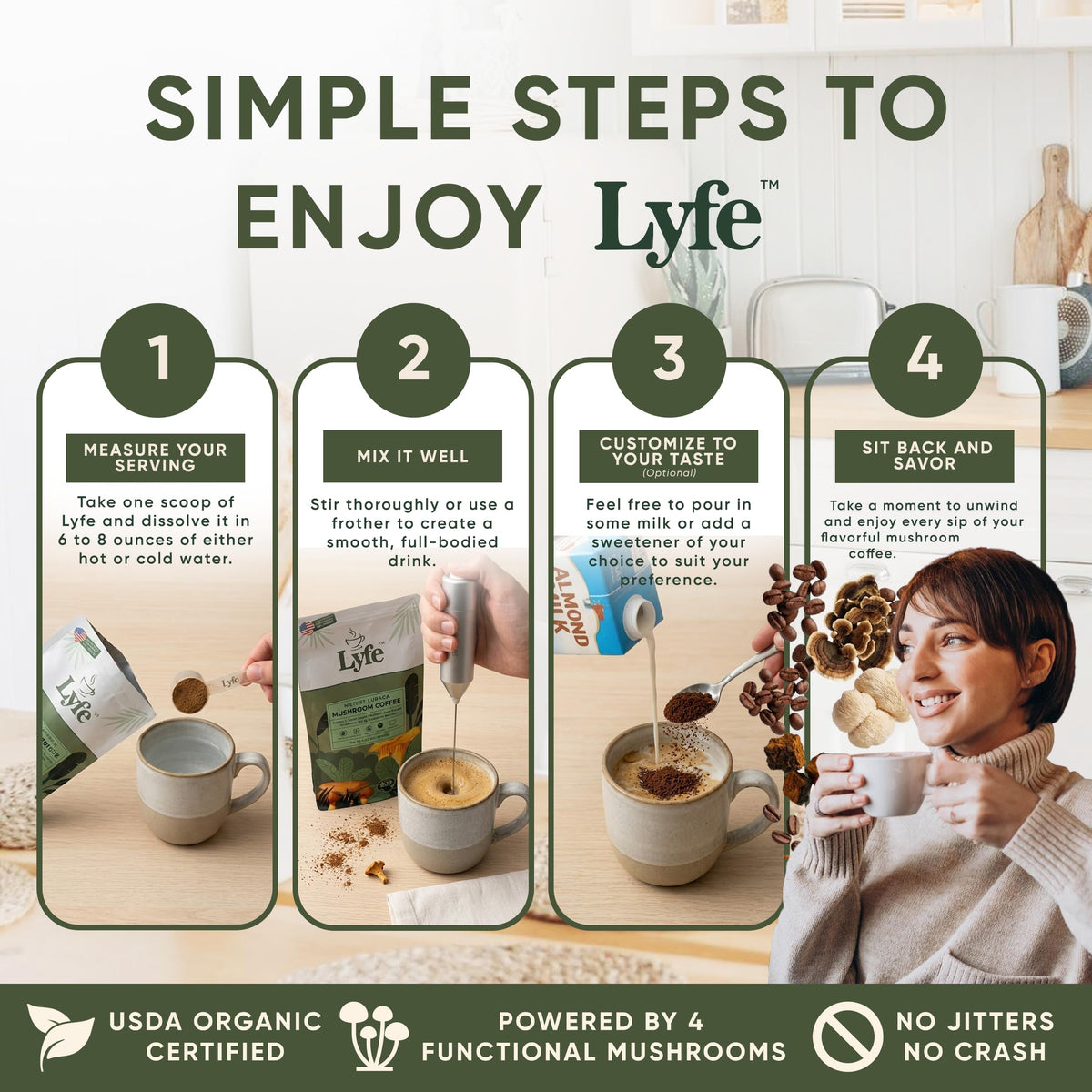 Café instantané LYFE 240g avec une cuillère pour la mesure