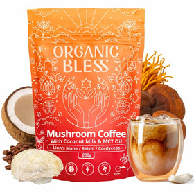 Café instantané Organic Bless, poudre avec champignons, vue de face