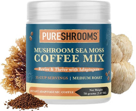 Café Instantané PureShrooms pot de 109g avec étiquette