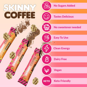 Café Instantané SkinnyBoost Vanille 259g - mélange de café dans un bol
