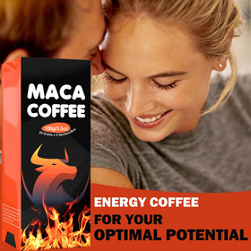 Café Maca Instantané Dr. HR mélange dans un verre d'eau
