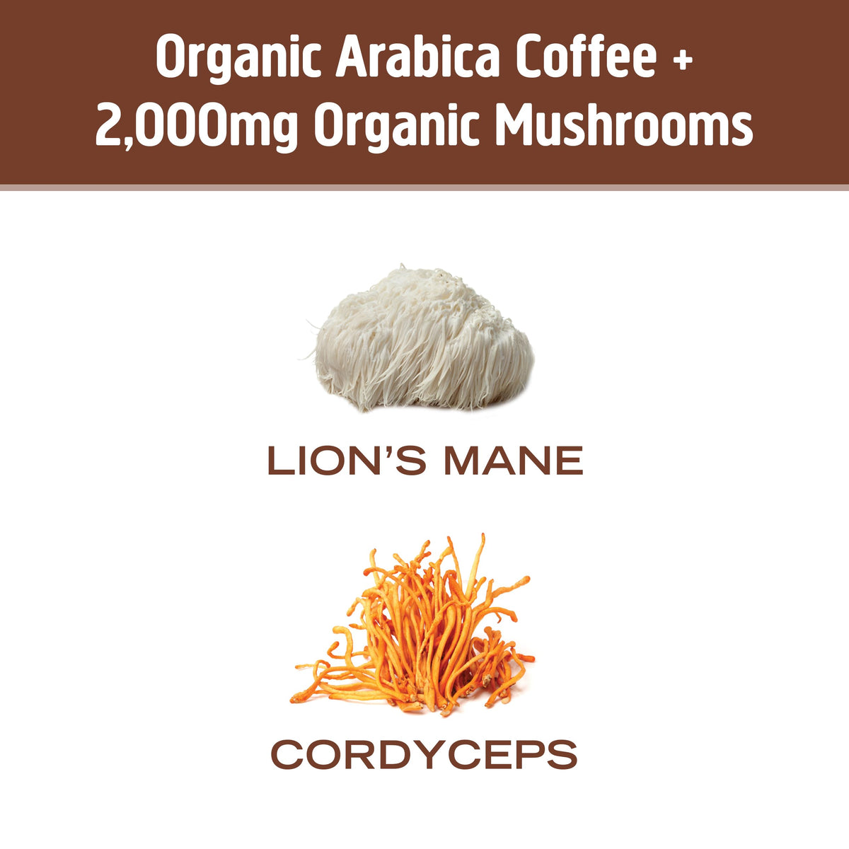 Café Noir Instantané OM MUSHROOM SUPERFOOD étiquette avec informations nutritionnelles