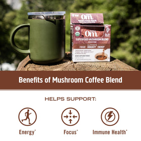 Café Noir Instantané OM MUSHROOM SUPERFOOD vue de côté de la boîte