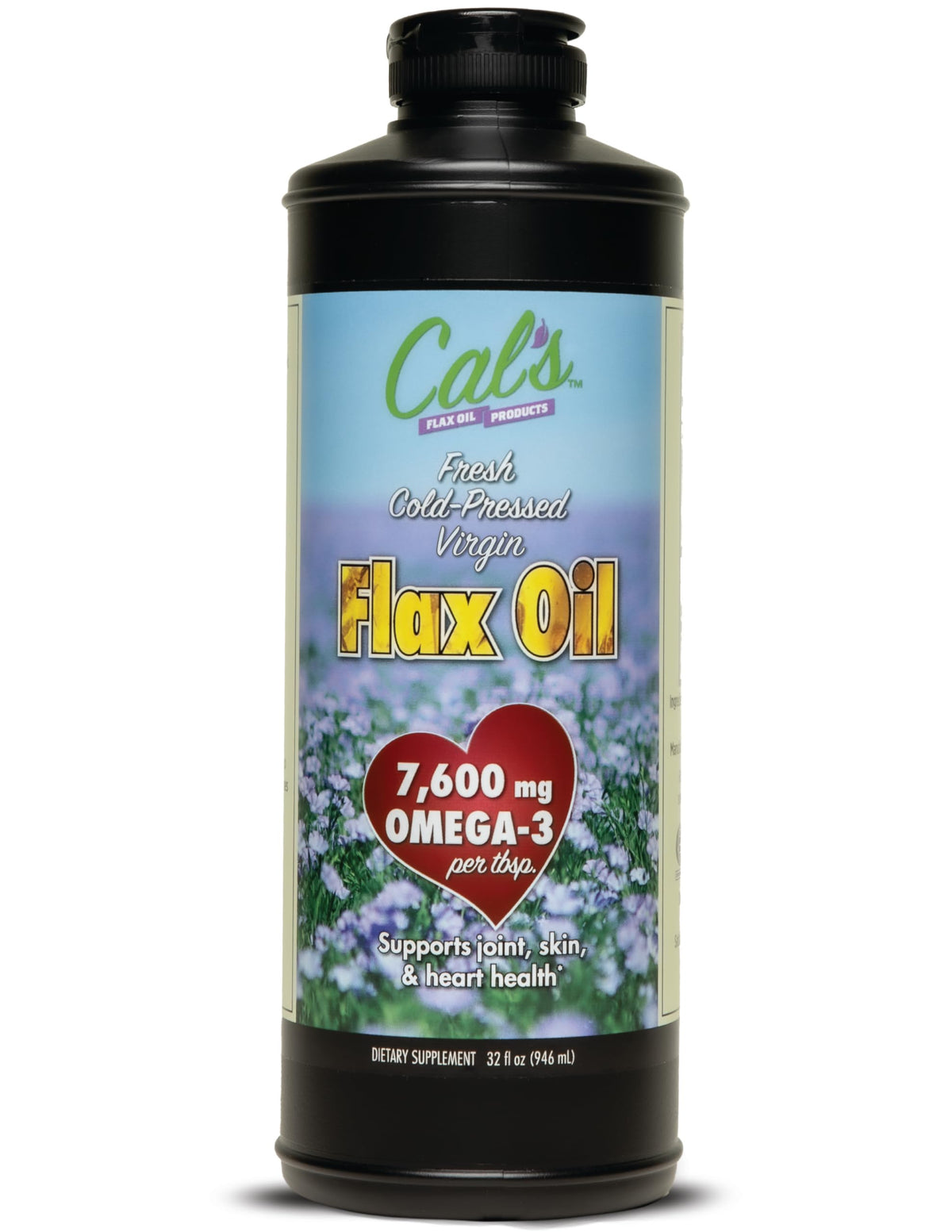 Cal's Huile de Lin Pressée à Froid 32 oz vue de face
