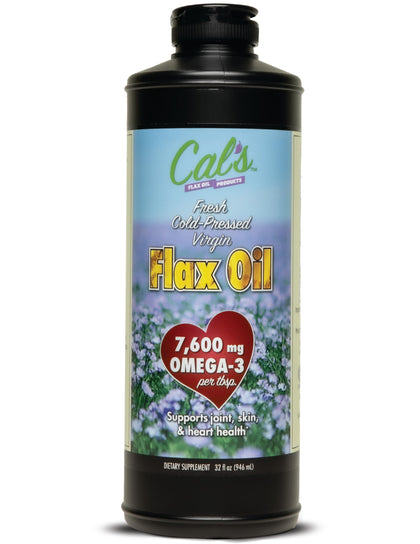 Cal's Huile de Lin Pressée à Froid 32 oz vue de face