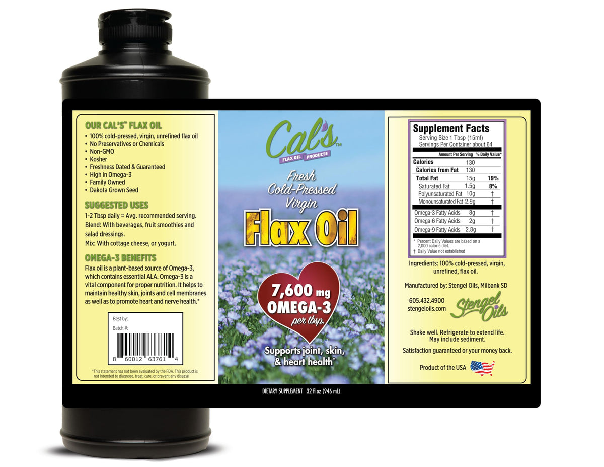 Cal's Huile de Lin Pressée à Froid dans un smoothie