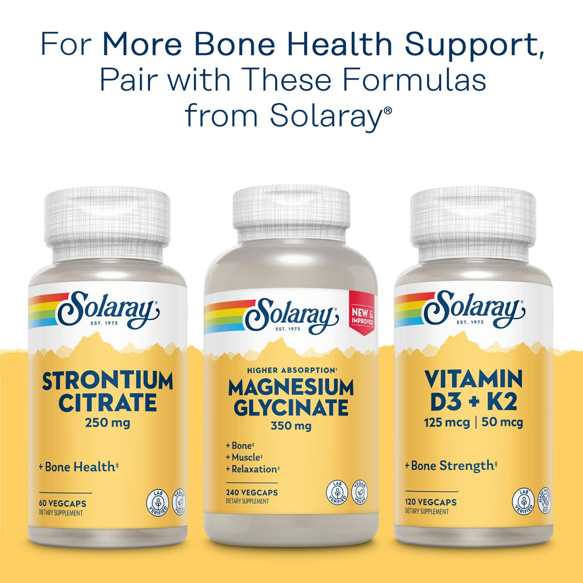 Calcium Bisglycinate SOLARAY avec un fond naturel