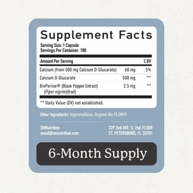 Calcium D-Glucarate 500mg SMNutrition sur une table en bois