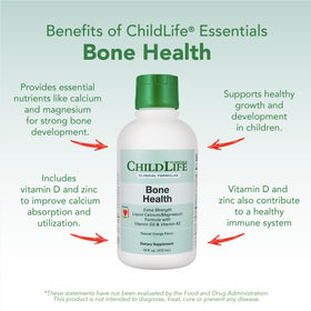 Calcium Liquide CHILDLIFE ESSENTIALS 480ml sur une table