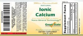 Calcium liquide Good State avec gouttes et verre d'eau