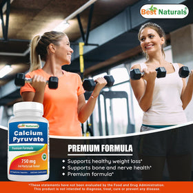 Calcium Pyruvate 750 mg Best Naturals dans l'emballage