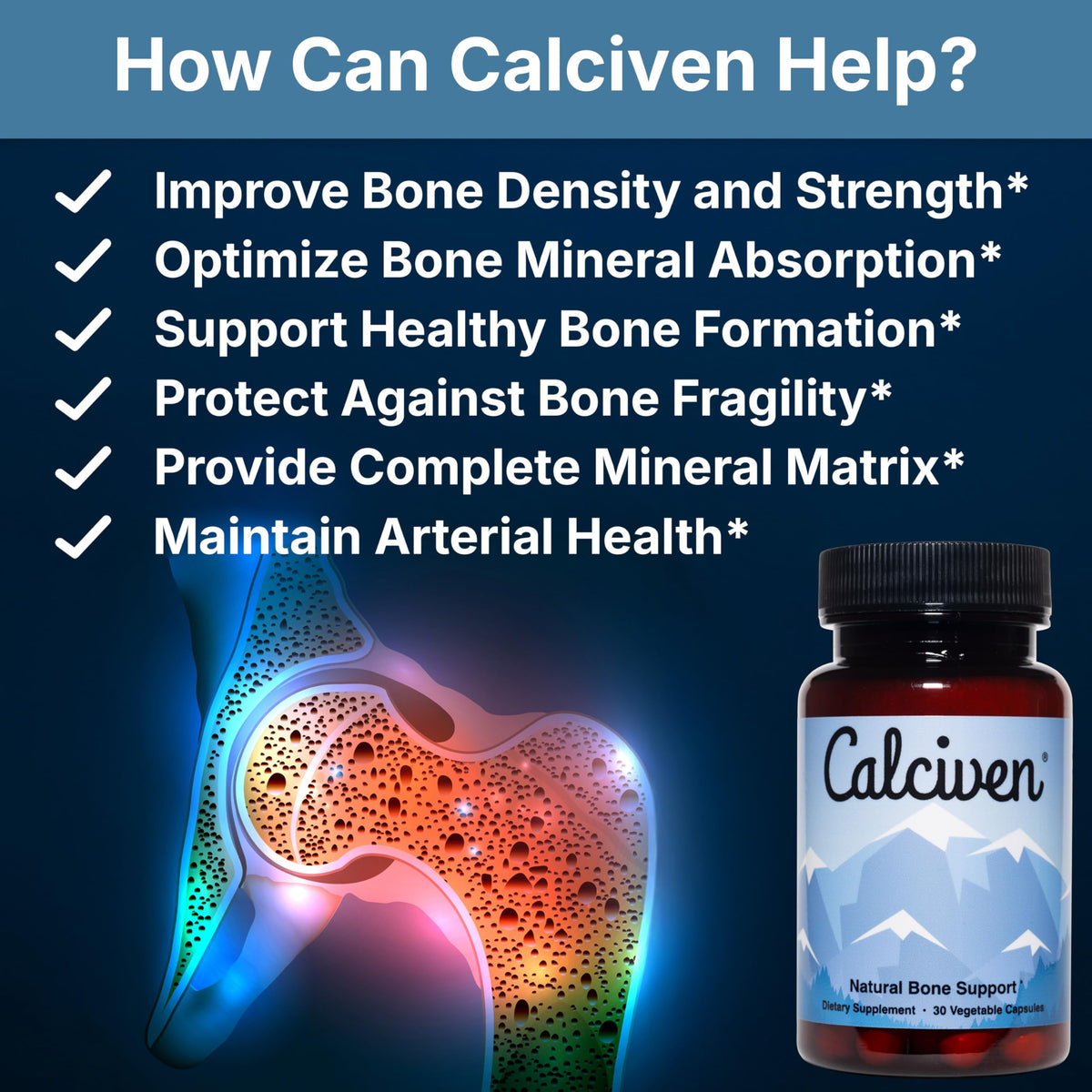 Calciven 59g avec capsules sur une table