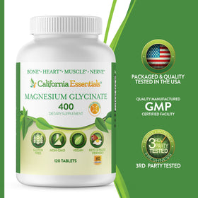California Essentials Glycinate de Magnésium 400 - Ingrédients sur l'étiquette