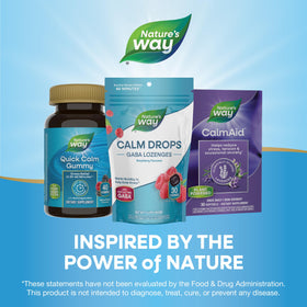 Calm Drops Nature's Way avec mention de sa composition végétalienne