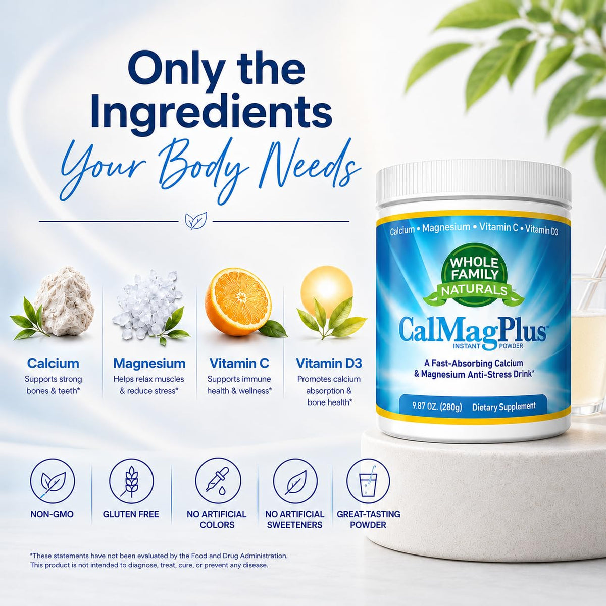 CalMag Plus Poudre de Calcium Magnésium 340g avec cuillère