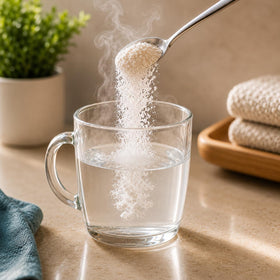 CalMag Plus Poudre de Calcium Magnésium 340g en verre avec eau chaude