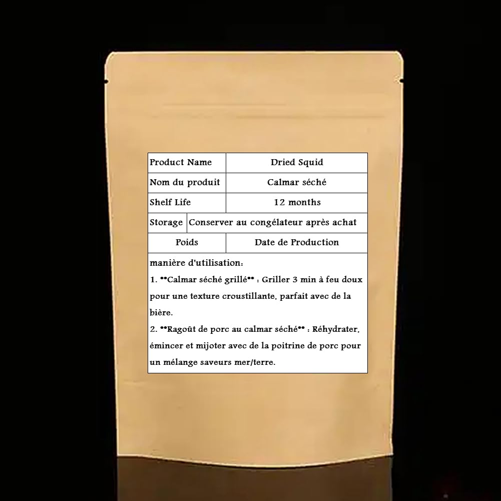 Calmars séchés LIFAF 100g près d'une boisson