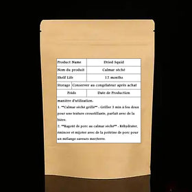 Calmars séchés LIFAF 100g près d'une boisson
