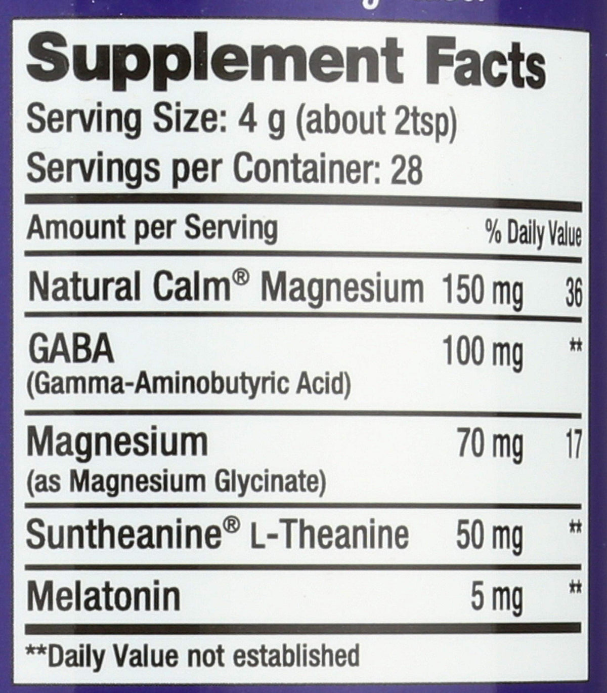 Calmful Sleep de Natural Vitality 200g en préparation dans un verre d'eau