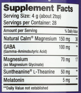 Calmful Sleep de Natural Vitality 200g en préparation dans un verre d'eau