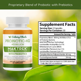 CALMING BLENDS Complément Alimentaire Probiotique sur une table