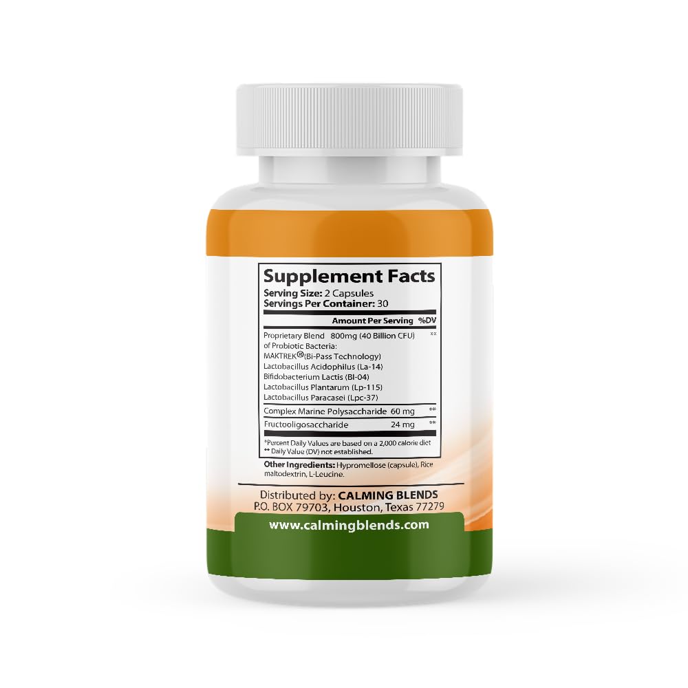 CALMING BLENDS Complément Probiotique 60 capsules vue de l'emballage