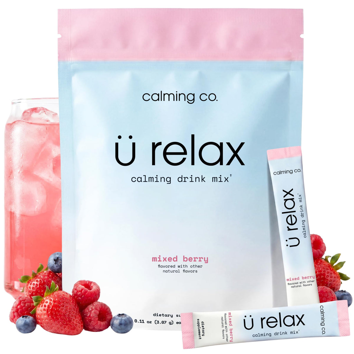 Calming Co. Ü daily wellness 2.0 mélange en poudre baies mélangées sachets