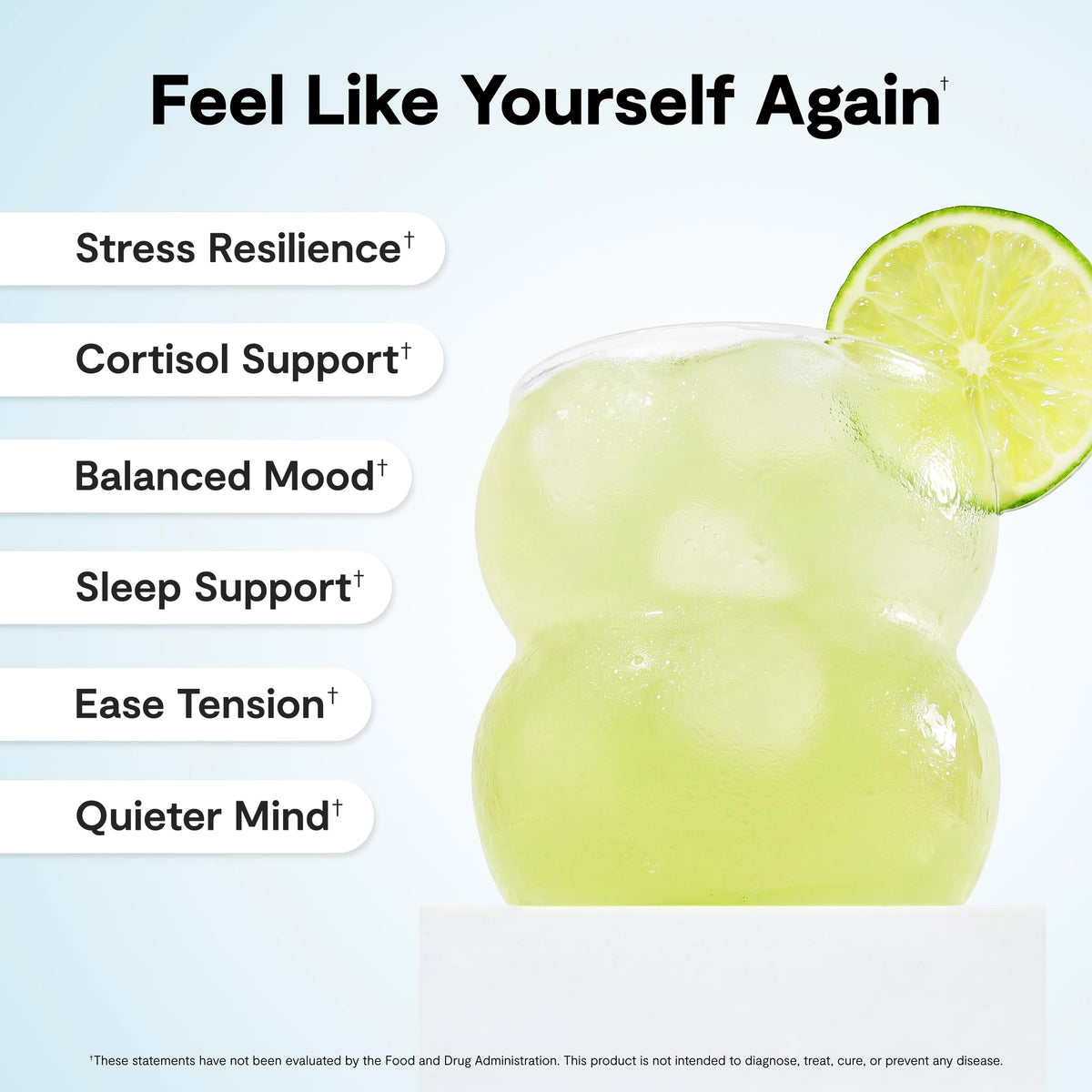 Calming Co. Ü daily wellness 2.0 Mélange en Poudre Citron Vert présentation des sachets