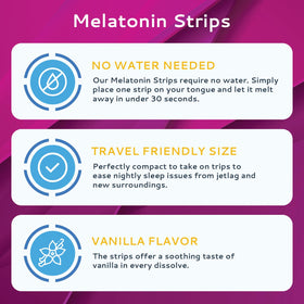CALMOUR bandes de sommeil orales 3mg de mélatonine, vue de côté