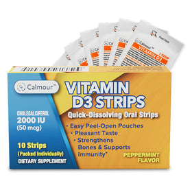 CALMOUR Bandes de Vitamine D3 2000 IU Menthe paquet avant