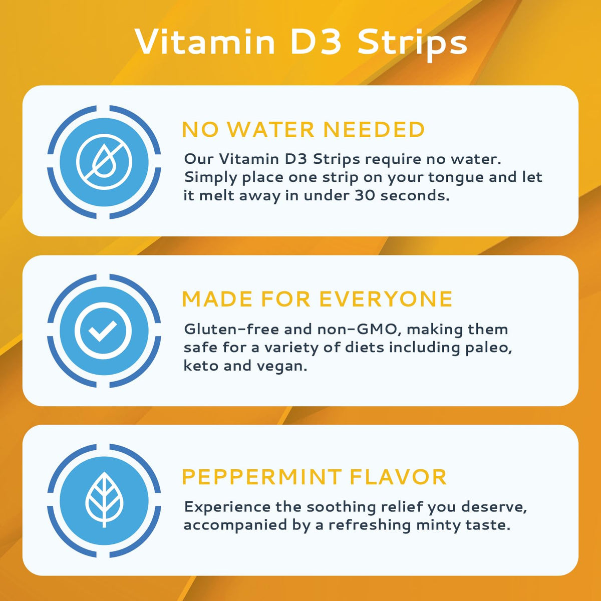 CALMOUR Bandes de Vitamine D3 menthe en gros plan