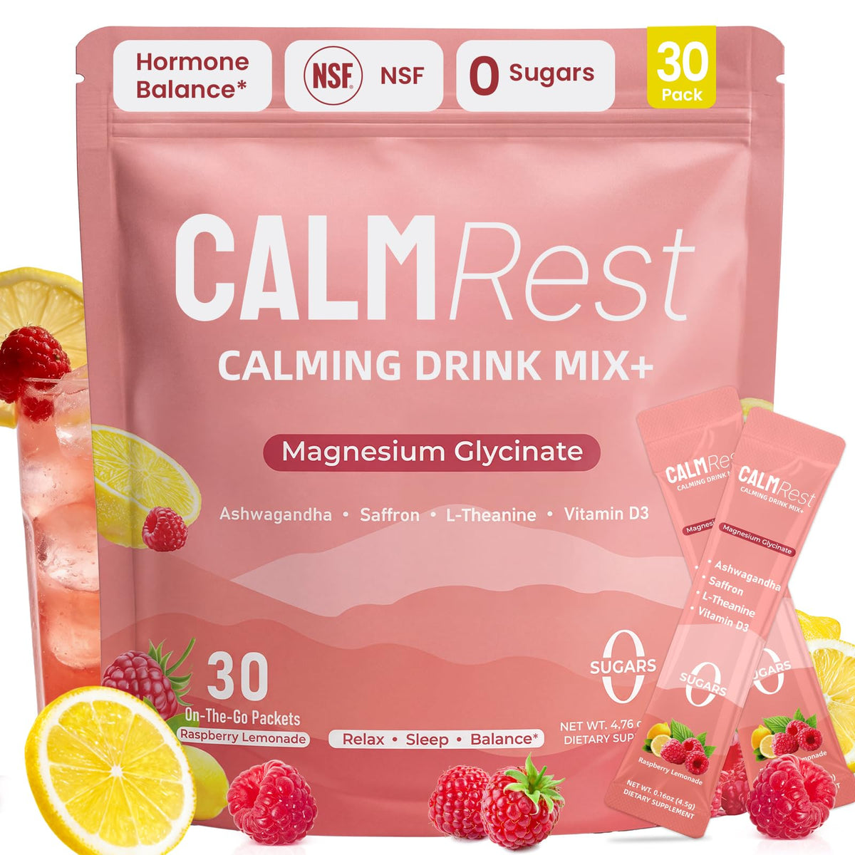 CalmRest Poudre de Magnésium Calm stickpack framboise citron