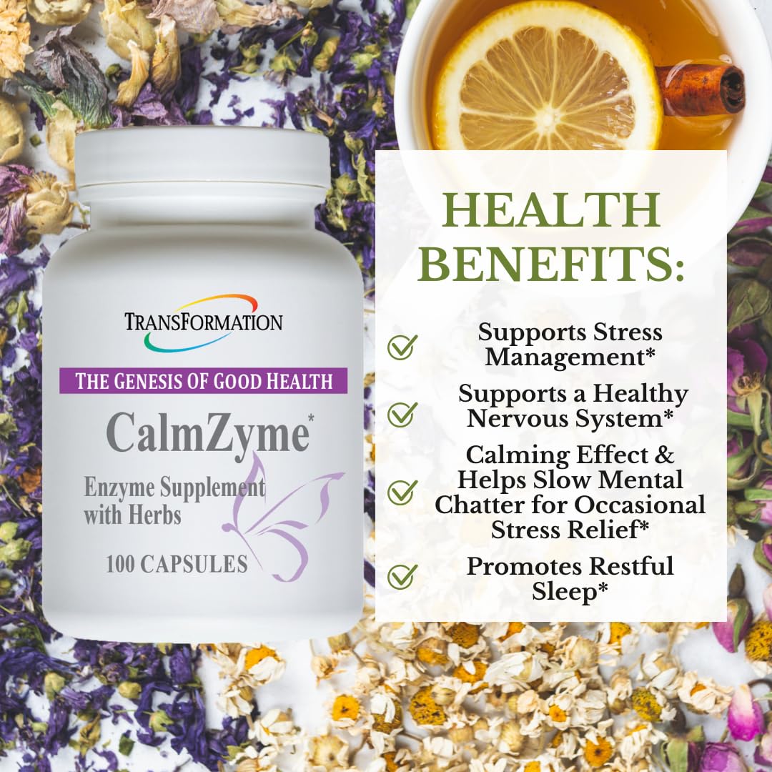 CalmZyme capsules sur une surface blanche