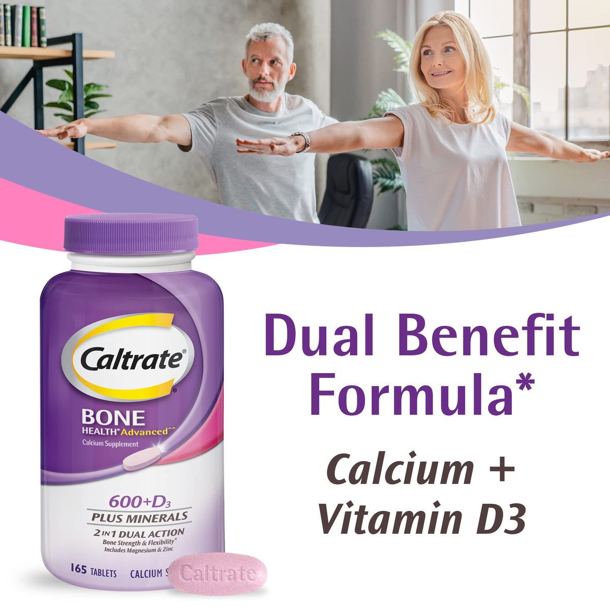 Caltrate 600 Plus D3 comprimés avec étiquette bien visible