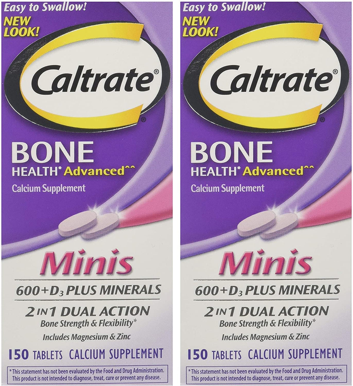 Caltrate Compléments Minéraux Pack de 2, 150 comprimés vue avant