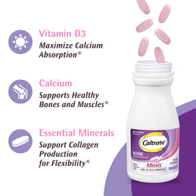 Caltrate Minis 600 Plus D3 vitamine D et calcium en gros plan