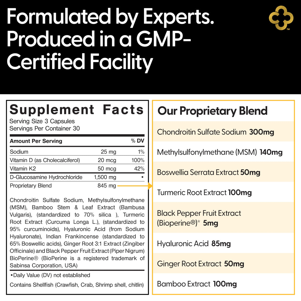 Campio Joint Support 1500mg Glucosamine sur une table