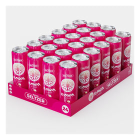 Canette de Mitra9 Paradise Lychee Kava Seltzer avec design tropical