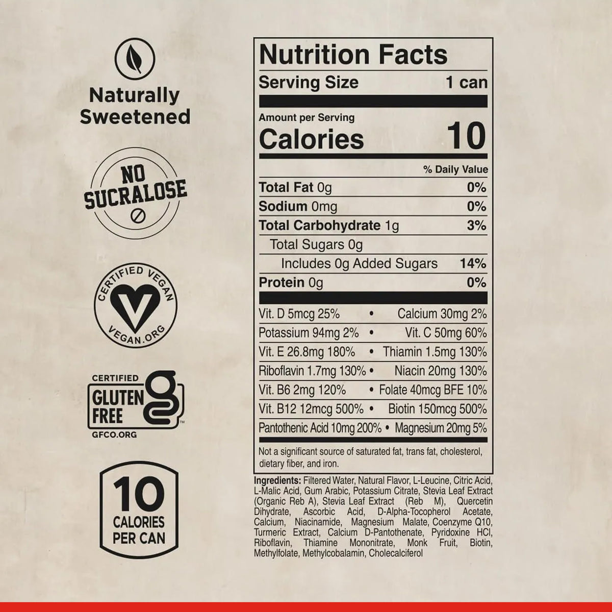 Canette LifeAid Daily Essentials avec ingrédients visibles