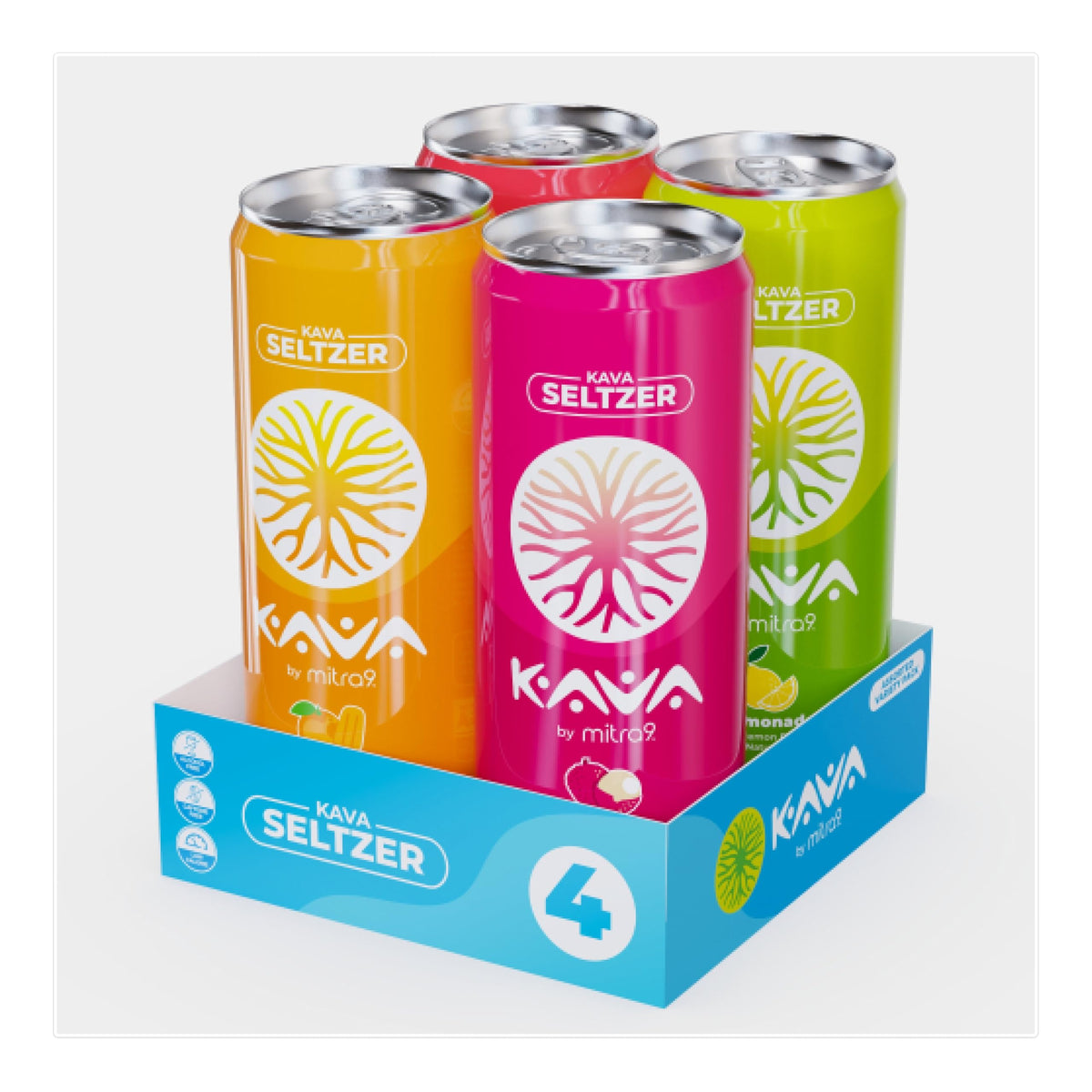 Canette Mitra9 Kava Seltzer vue de face avec étiquette